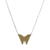 14k Butterfly + Diamond Necklace