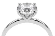 1.04ct Lab Grown RBC Diamond Set in a Hidden Halo Engagement Ring