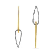 14K Two Tone Diamond Opposite Earrings