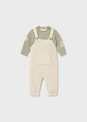 Baby 2-Piece Dungaree Overalls and Sweater Set - Tractor