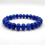 10mm Blue Sapphire Jade Bracelet Protection Healing Gemstone Bracelet Handmade Stretchy Bracelet Birthday Christmas Gift