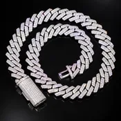 15mm Moissanite Cuban link chain – 925 Sterling Silver