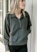 Ash Gray Ribbed Quarter Zip