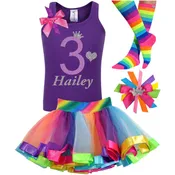 3rd Birthday Shirt & Twirly Tutu Skirt Set for Toddler Girls