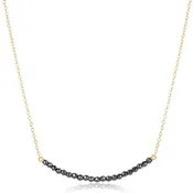 16" Necklace Gold - Beaded Bliss Faceted Hematite
