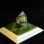 Rare Gaspeite and Sterling Silver Jeff Dawald Ring