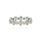 14k White Gold Brown Diamond Cluster Ring