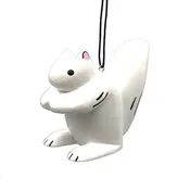 Albino Squirrel Balsa Ornament