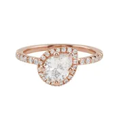 Asymmetrical Pear Cut Diamond Halo Engagement Ring Setting