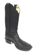 Full Quill Black Ostrich Boot