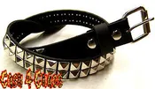 2 ROW 1/2" PYRAMID STUDS BELT 100% LEATHER (BT 117)