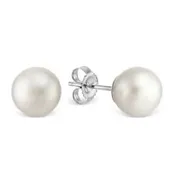 14KW White Pearl Studs