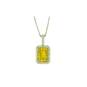 Antique Cushion Pendant - White Gold