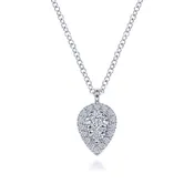 14K W Gold 0.27ctw G/SI1 Inverted Teardrop Diamond Pendant
