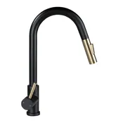 Flow Max™ Bullet Pull-Down Kitchen Faucet – Black Matte / Satin Bronze