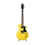 Ascent Collection H-137 Humbucker Mounted Pickguard Electric Guitar, Marigold Yellow