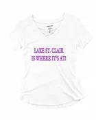 “Lake St. Clair Is Where It’s At!” Caged Front T-Shirt