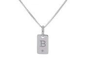 .01ct. Laser Initial "B" Pendant in Sterling Silver