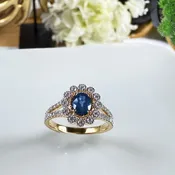 0.7 CT Sapphire & Diamond Ring