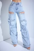 Best Seller New Color Rhinestone Cargo Pants