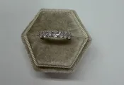 14k White Gold Shared Prong Genuine 7 Stone Lab Grown Oval Brilliant Cut 1.05 Cttw Diamond Band