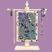 Hand-Painted Earring Holder — Floral Scroll Design | Classic Series