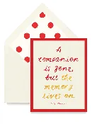A Companion Is Gone But Greeting Card, Single or Boxed Set of 8