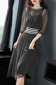 Black Polka Dot Silk Dress