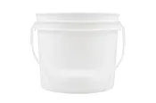11 L White HDPE Round Lightweight Pail with Natural Color Plastic Handle