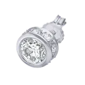 1.00 Carat Total Weight Diamond Bezel Set Stud Earrings with hidden Halo - 006-00139 — BBS Jewelers