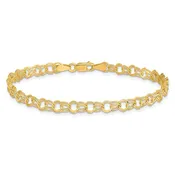 10 Karat Solid Double Link Charm Bracelet