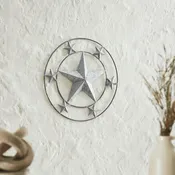 12.5" Round Galvanized Stars Wall Decor