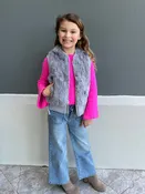 Children's Gray Rabbit Fur Vest
