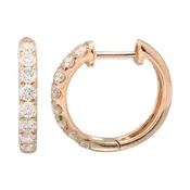 14k Rose Gold 15mm Diamond Huggie Earrings .60ctw