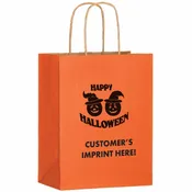 10" W x 13" H Halloween Paper Shopping Bags With Twisted Paper Handles