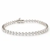 14kt White Gold 5.00ct Round 3 prong Lab Diamond Tennis Bracelet
