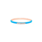 14K Rose Gold Blue Enamel Diamond Band Ring