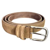 Ago Men’s Brown Suede Italian Leather Belt