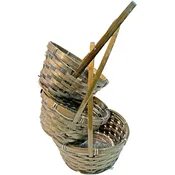 10” Bamboo Basket Set of 3 - Brown