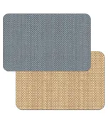 Basket Weave Print-Grey Reversible Plastic Placemat