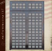 48 Glass Panel Double Doors: Custom Matching Modern Fine Art Transom – CD9278