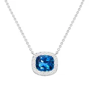 14K Gold Diamond & Sapphire Pendant Necklace