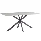 Apex Rectangular Dining Table with Sintered Stone Tabletop in Black Steel Base