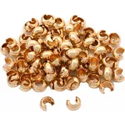 100 14K Gold Filled Crimp Bead Covers Beading 4mm x 3mm