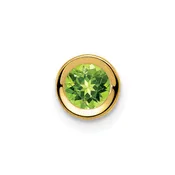 14k 5mm Peridot bezel pendant