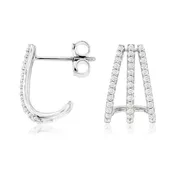3-Row Diamond Earrings