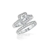 14KT 0.50CT Square Halo Engagement Ring (Semi-Mount)