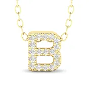 Diamond Studded Initial Letter Pendant - B