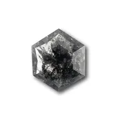 0.88ct | Salt & Pepper Hexagon Shape Rose Cut Diamond