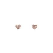 14 Karat Rosé Gold Diamond Heart Stud Earrings